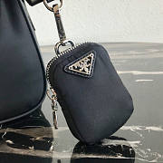 PRADA NYLON HOBO BAG WITH BURGUNDY STRAP - 5
