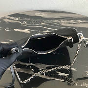 PRADA NYLON HOBO BAG WITH BURGUNDY STRAP - 4