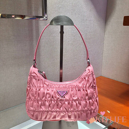 PRADA NYLON AND SAFFIANO LEATHER BAG PINK  - 1