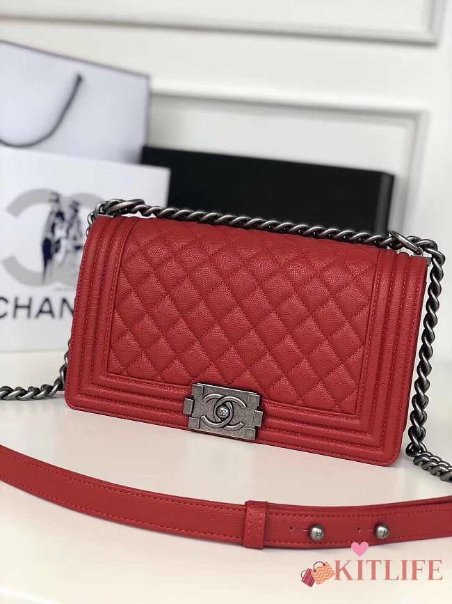 Forubags Chanel Leboy Cavair leather Red Bag 25cm - 1