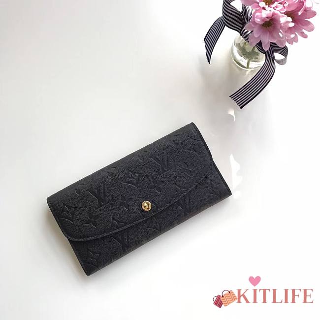 LOUIS VUITTON EMILIE WALLET M62369 BLACK - 1
