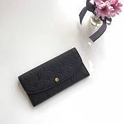 LOUIS VUITTON EMILIE WALLET M62369 BLACK - 1