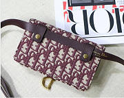Dior Bordeaux Oblique Saddle Belt Bag - 3