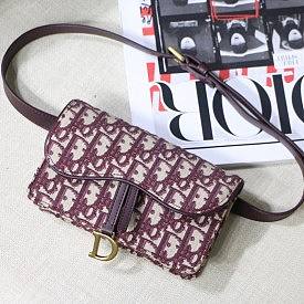 Dior Bordeaux Oblique Saddle Belt Bag