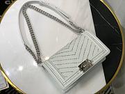 Forubags Chanel White Boy Bag #67086 25cm - 2