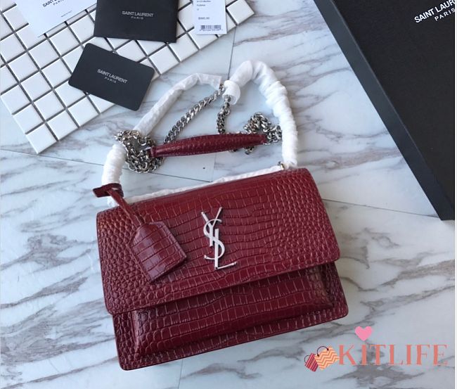 Forubags YSL Burgundy Crocodile leather Sunset #441971 - 1