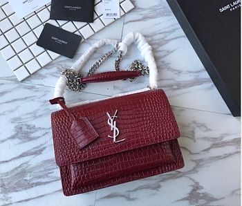 Forubags YSL Burgundy Crocodile leather Sunset #441971