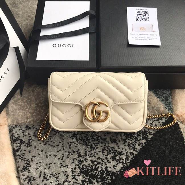 Gucci GG marmont mini #476433 creamy-white 16.5*10.2*5.1 cm - 1