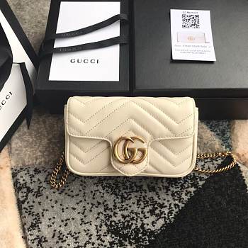 Gucci GG marmont mini #476433 creamy-white 16.5*10.2*5.1 cm