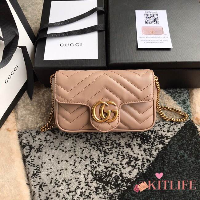 Gucci GG marmont mini #476433 dusty pink 16.5*10.2*5.1 cm - 1