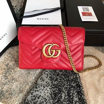 Gucci GG marmont #474575 red 20cm