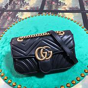 Forubags Gucci GG Marmont Matelassé Shoulder Bag 446744 Black 22cm - 1