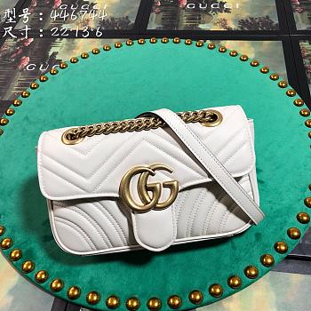 Forubags Gucci GG Marmont Matelassé Shoulder Bag 446744 White 22cm