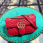 Forubags Gucci GG Marmont Matelassé Shoulder Bag 446744 Red 22cm - 1