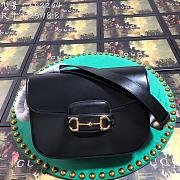 Forubags Gucci 1955 Horsebit Small Shoulder Bag 25cm Smooth Black Leather - 1