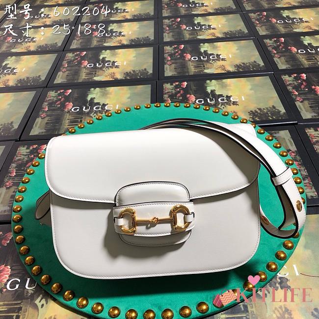 Forubags Gucci 1955 Horsebit Small Shoulder Bag 25cm White - 1