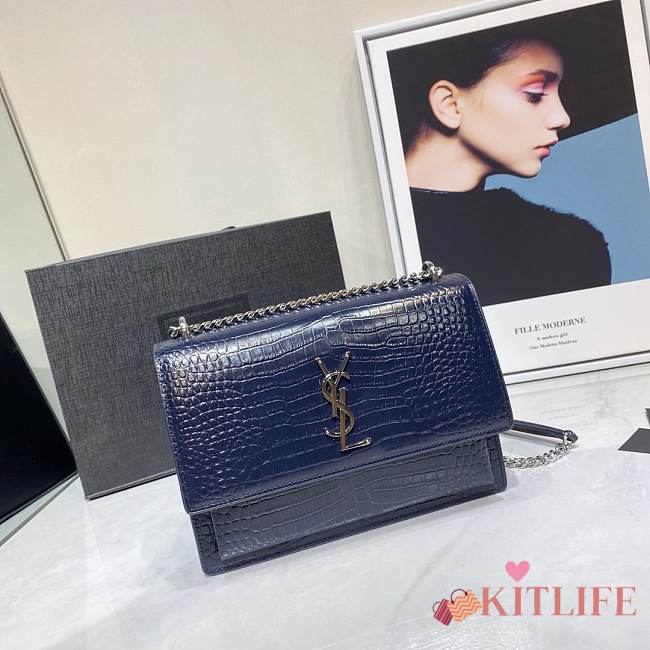 Forubags YSL Blue Crocodile Leather Sunset #441971 22cm - 1