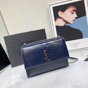 Forubags YSL Blue Crocodile Leather Sunset #441971 22cm