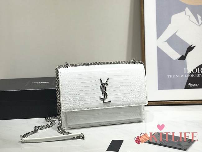 Forubags YSL White Crocodile Leather Sunset #441971 22cm - 1