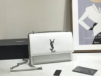 Forubags YSL White Crocodile Leather Sunset #441971 22cm