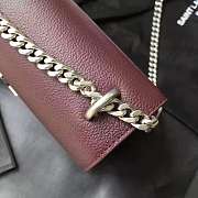 Forubags YSL calfskin leather Sunset Bag In Burgundy 22cm - 5