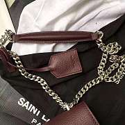 Forubags YSL calfskin leather Sunset Bag In Burgundy 22cm - 4