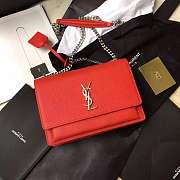 Forubags YSL calfskin leather Sunset Bag In Red 22cm - 1