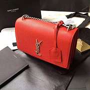 Forubags YSL calfskin leather Sunset Bag In Red 22cm - 2