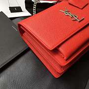 Forubags YSL calfskin leather Sunset Bag In Red 22cm - 6