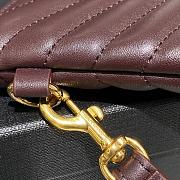 Saint Laurent YSL Chevron Clutch Bag 30cm Gold Hardware Burgundy Calfskin Leather - 4