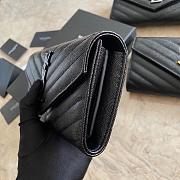 Saint Laurent Chevron Caviar Leather Black Hardware Wallet - 2