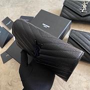 Saint Laurent Chevron Caviar Leather Black Hardware Wallet - 4