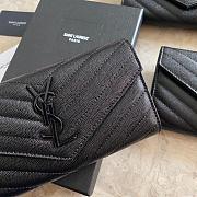 Saint Laurent Chevron Caviar Leather Black Hardware Wallet - 6