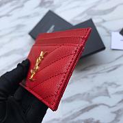 YSL Card Holder Red Caviar Leather Gold Hardware - 6