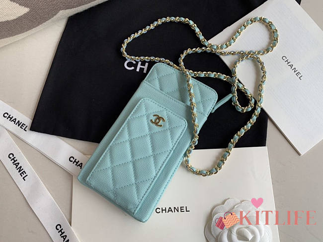 CHANEL PHONE BLUE BAG - 1