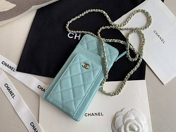 CHANEL PHONE BLUE BAG