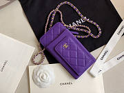 CHANEL PHONE PURPLE BAG - 5