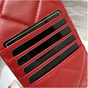 CHANEL 19 PHONE AND CARD HOLDER IN RED - 6