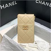 CHANEL 19 PHONE AND CARD HOLDER IN BEIGE - 1