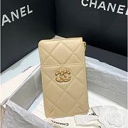 CHANEL 19 PHONE AND CARD HOLDER IN BEIGE - 4