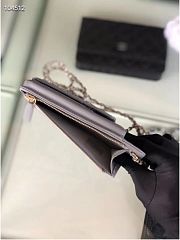 CHANEL PHONE CARD HOLDER IN GREY LAMBSKIN LEATHER - 6