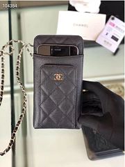 CHANEL PHONE CARD HOLDER IN BLACK - 1