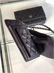 CHANEL PHONE CARD HOLDER IN BLACK LAMBSKIN LEATHER - 3