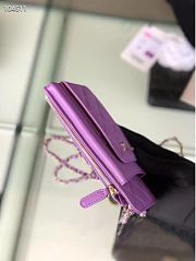 CHANEL PHONE CARD HOLDER IN PURPLE LAMBSKIN LEATHER - 3