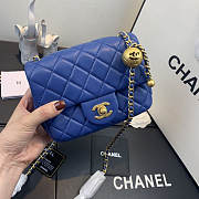 CHANEL FLAP BAG #AS1786 17CM BLUE - 1