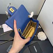 CHANEL FLAP BAG #AS1786 17CM BLUE - 4