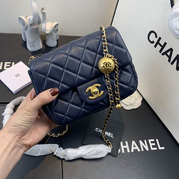 CHANEL FLAP BAG #AS1786 17CM ROYAL BLUE