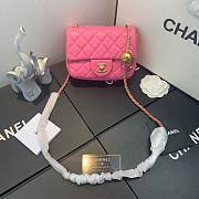 CHANEL FLAP BAG #AS1786 17CM PINK - 4