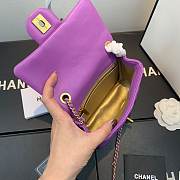 CHANEL FLAP BAG #AS1786 17CM PURPLE - 6