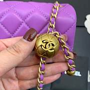 CHANEL FLAP BAG #AS1786 17CM PURPLE - 3